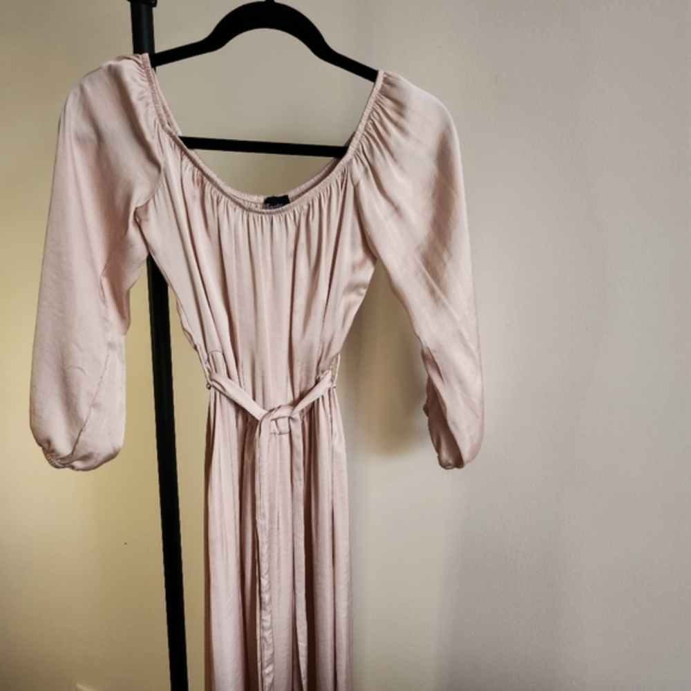 Bardot Blush Pink Long Sleeve Maxi Dress